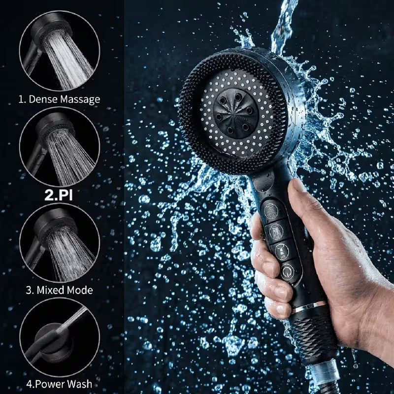 Pommeau de douche haute pression professionnel à 3 modes de pulvérisation avec tuyau de 1,5 m