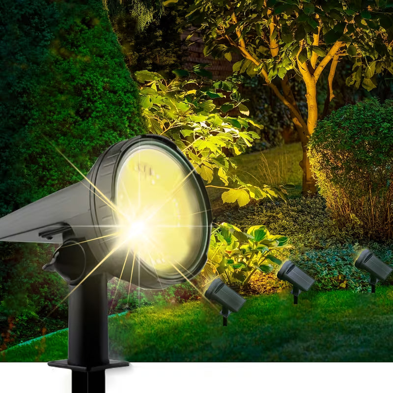 Projecteur Solaire d'Extérieur, 55 LED, 3 Modes, Éclairage Paysager de Décoration de Noël, Lampes Solaires d'Allée - Convient pour Décorations de Jardin de Fêtes, Projecteurs Solaires