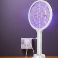 2-en-1 Tue-Mouche Électrique et Exterminateur de Moustiques à Double Mode, Tue-Moustiques USB Rechargeable, Exterminateur Portable pour Maison, Cuisine, Chambre - Piège à Moustiques Lumineux pour la Nuit