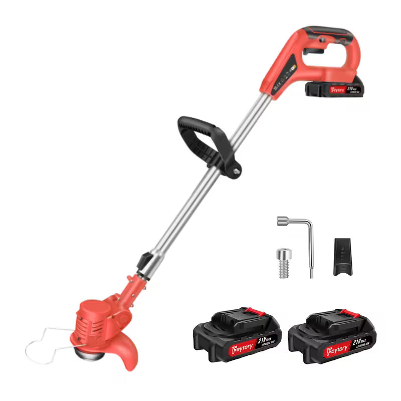 Machine SEULEMENT 21V Coupe-bordures, Tondeuse à gazon sans fil, Coupe-mousse télescopique léger avec batterie Li-ion 1500mAh pour cour, Coupe-bordure électrique de jardin