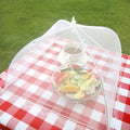 Lot de 3 couvre-aliments blancs pour pique-niques, pliables pour laver les légumes, suffisamment grands pour servir de couvre-table anti-poussière