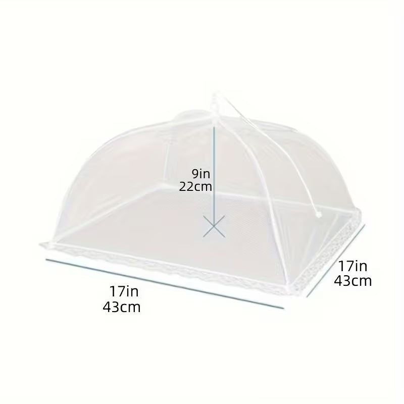 Lot de 3 couvre-aliments blancs pour pique-niques, pliables pour laver les légumes, suffisamment grands pour servir de couvre-table anti-poussière