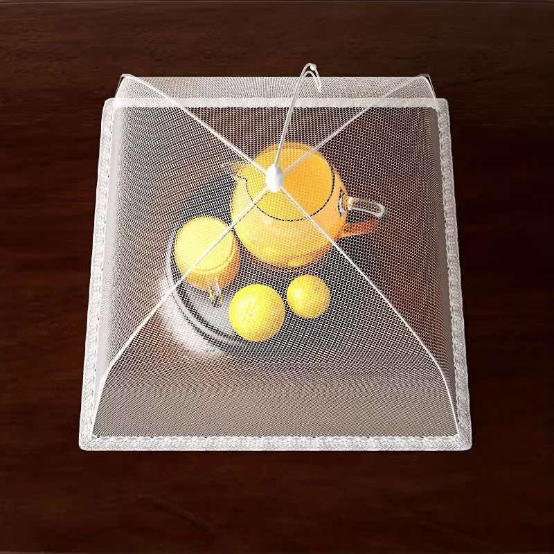 Lot de 3 couvre-aliments blancs pour pique-niques, pliables pour laver les légumes, suffisamment grands pour servir de couvre-table anti-poussière