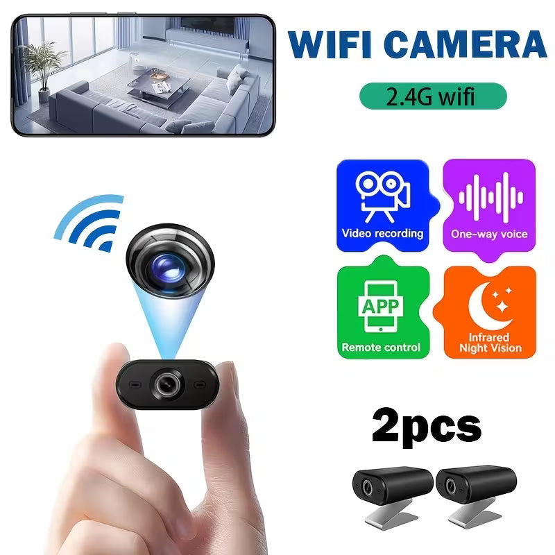 ("Paquet de 2) Caméra de surveillance Wifi sans fil intelligente, Wi-Fi 2.4G