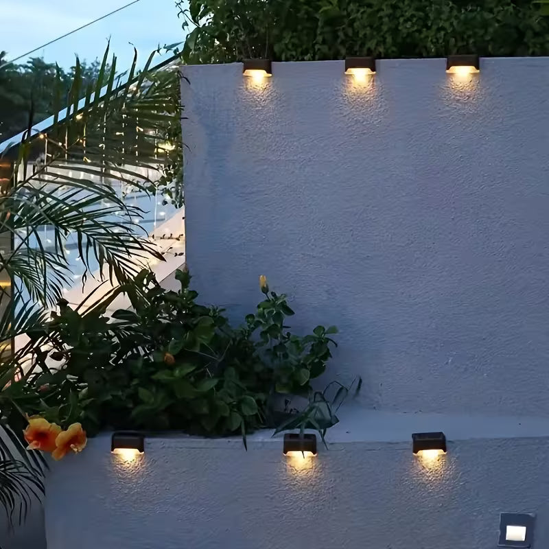 10 pièces de lampes solaires extérieures pour jardin, éclairage pour escalier, terrasse, couloir, murs, balustrade, décoration festive, IP44