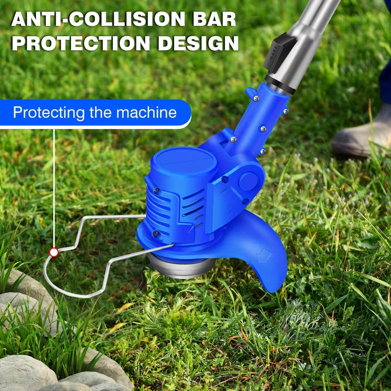 Machine SEULEMENT 21V Coupe-bordures, Tondeuse à gazon sans fil, Coupe-mousse télescopique léger avec batterie Li-ion 1500mAh pour cour, Coupe-bordure électrique de jardin