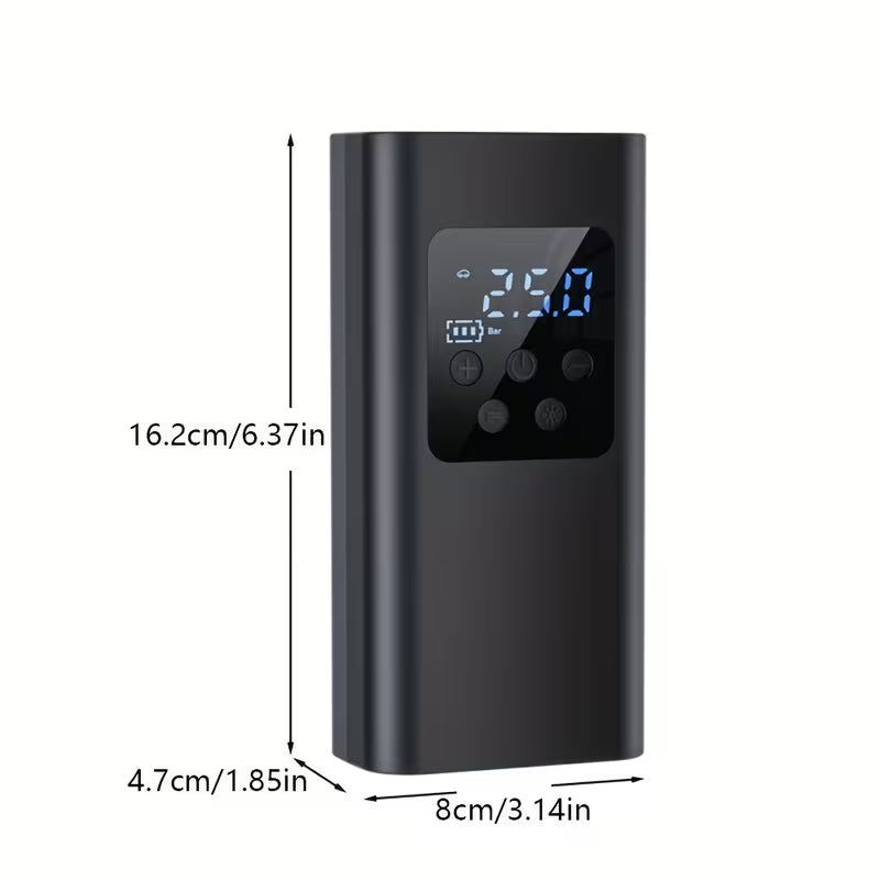 Compresseur d'air portable pour voiture, idéal pour gonfler les pneus.