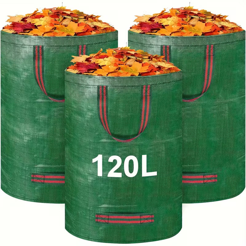 Sacs à déchets de jardin robustes avec poignées, sacs de jardin extérieurs réutilisables, sacs pliables pour feuilles, débris et collecte des déchets