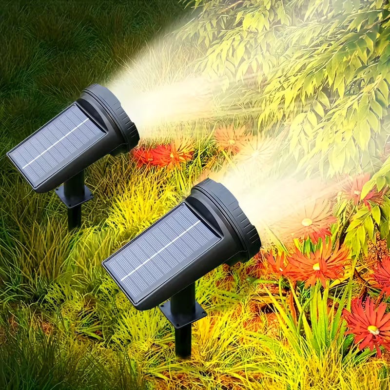 Projecteur Solaire d'Extérieur, 55 LED, 3 Modes, Éclairage Paysager de Décoration de Noël, Lampes Solaires d'Allée - Convient pour Décorations de Jardin de Fêtes, Projecteurs Solaires