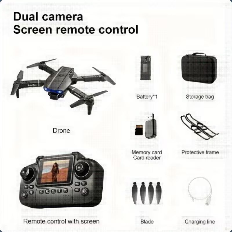 Le drone E99NOVA est doté de deux caméras avec un hovering à flux optique, assurant une imagerie de haute qualité et un vol stable. Ses ailes pliables facilitent le stockage.