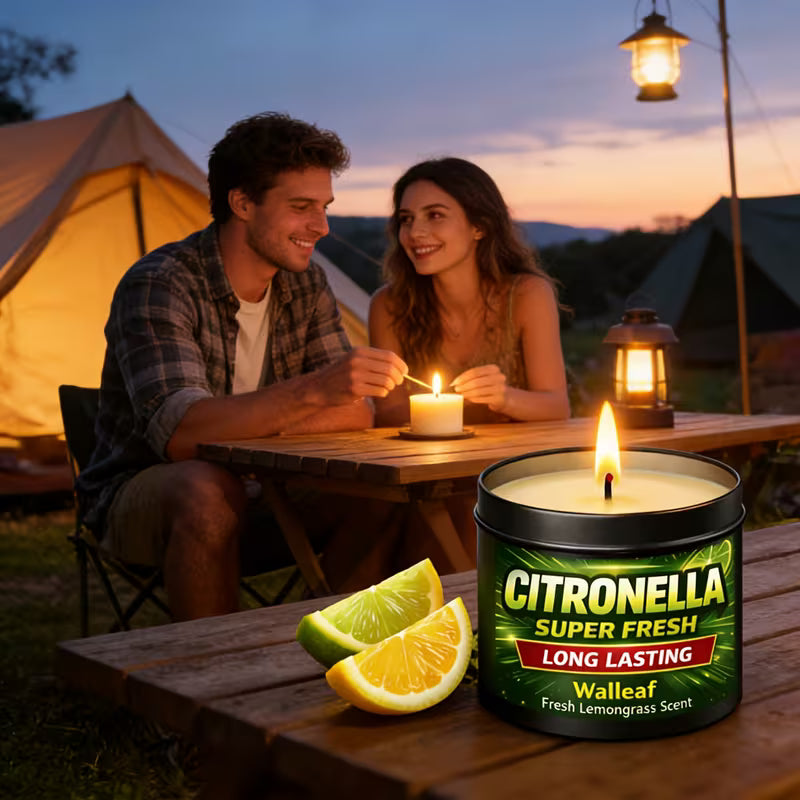 1/4/6 pièces Bougie Parfumée Citronnelle (Citronnelle de Sauge) d'Extérieur