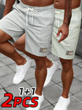 Shorts à rayures décontractés pour homme (2 pièces)