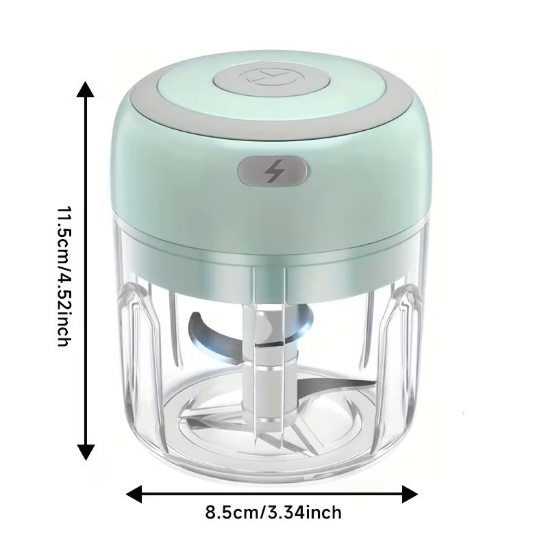 FLZH Hachoir Électrique (250 ml), 3 Lames pour Hacher, Broyer, Émincer, Fouetter, 30W, Appareil à Émincer, Dispositif de Broyage, Design Compact, Performance Efficace, Appareil à Fouetter, Mini Préparateur Alimentaire