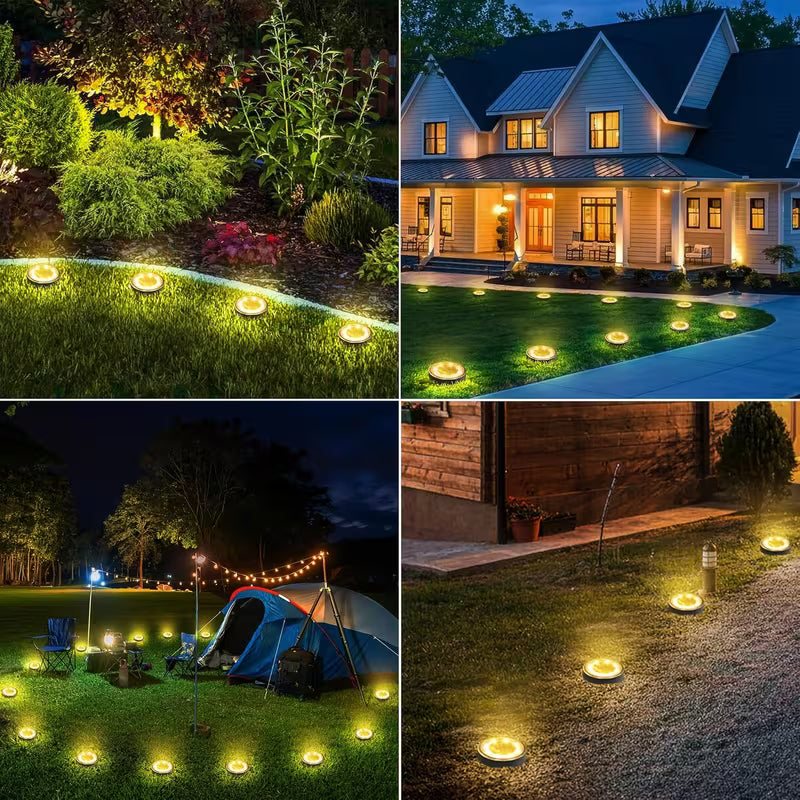 Lampes solaires de sol 56LED 40LED, lot de 7/5 lampes solaires pour statues, lampes décoratives d'extérieur IP44, éclairage paysager plat à LED amélioré, convient aux allées extérieures, jardins, cours et allées