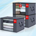 Lot de 3 sacs de rangement extra larges avec fermeture éclair et housse - Sacs de rangement pliables et durables pour vêtements