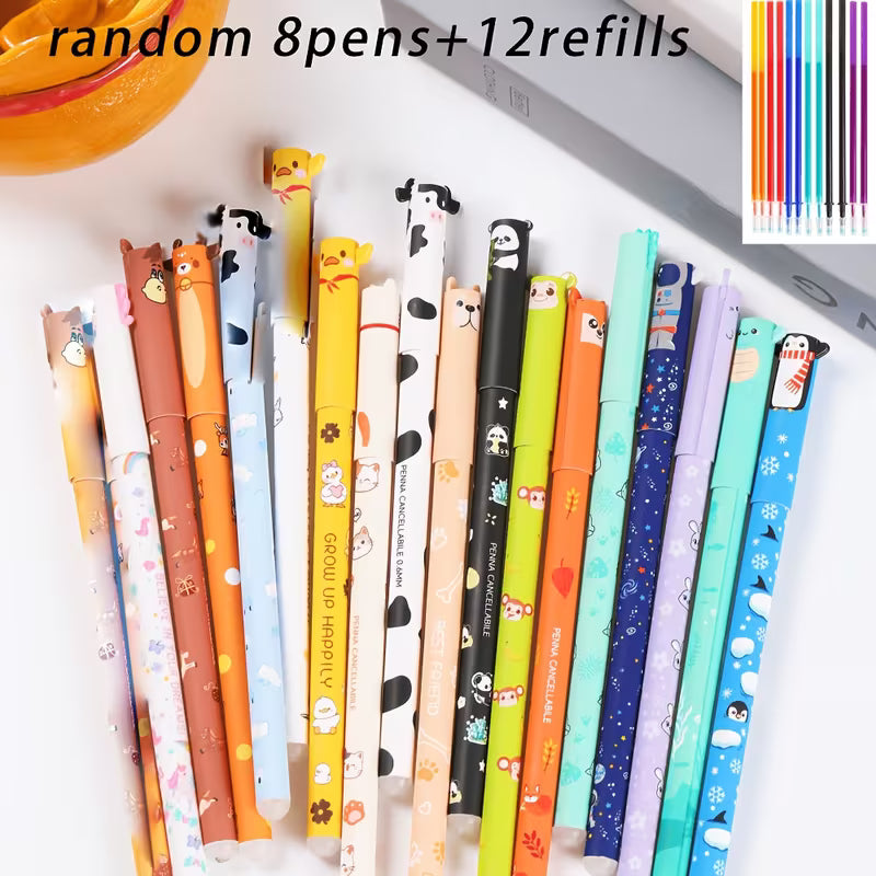 Lot de 20 stylos effaçables en forme d'animaux