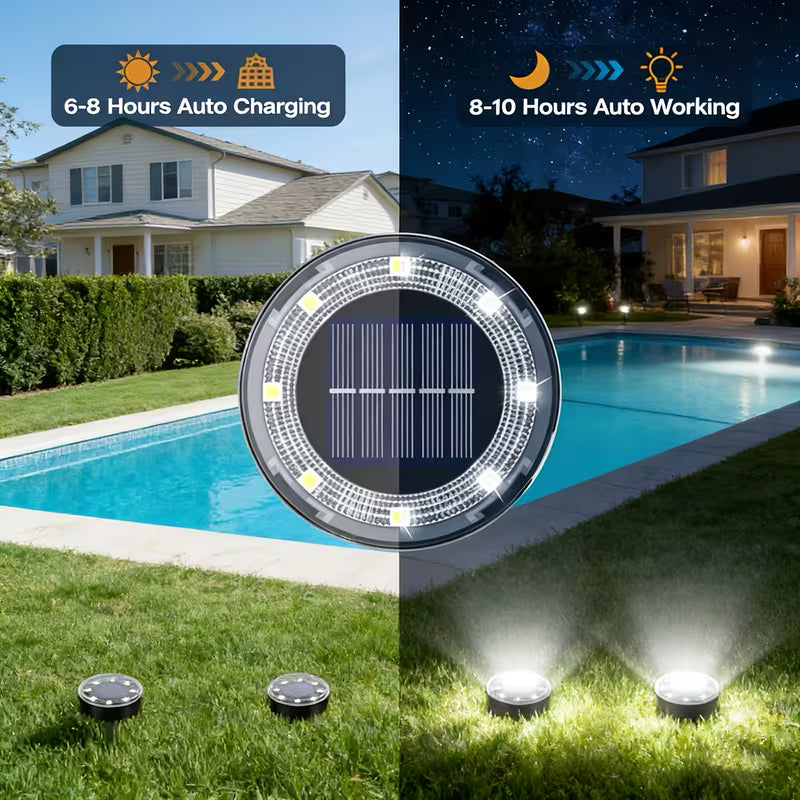 Lampes solaires de sol 56LED 40LED, lot de 7/5 lampes solaires pour statues, lampes décoratives d'extérieur IP44, éclairage paysager plat à LED amélioré, convient aux allées extérieures, jardins, cours et allées