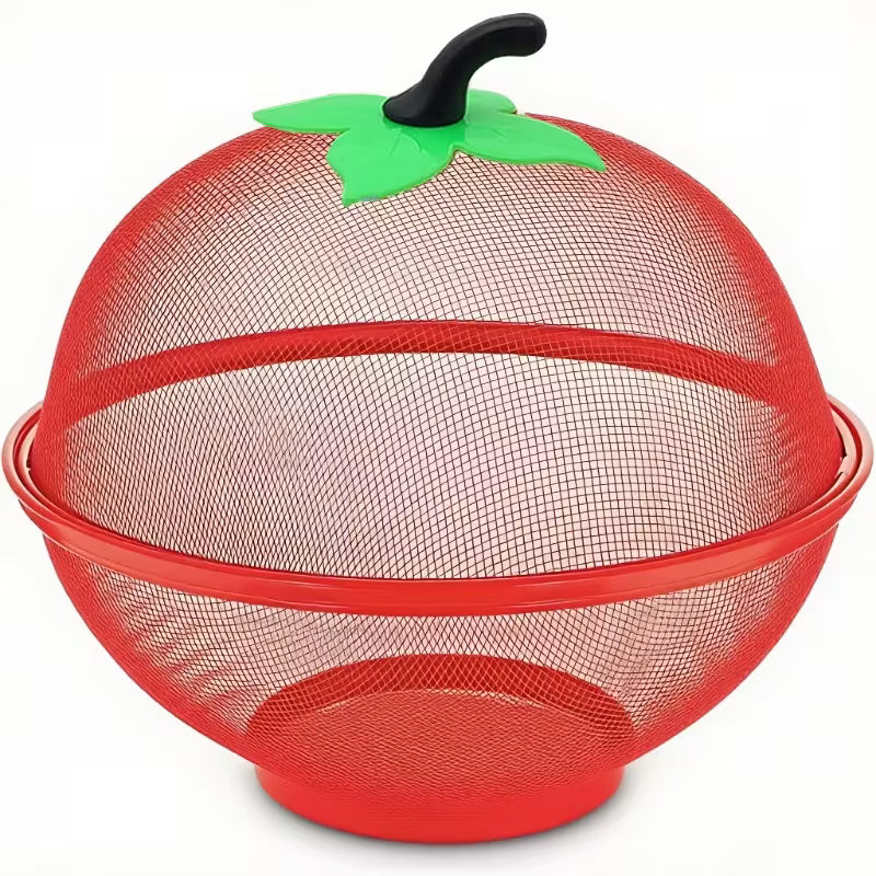 2 pièces/set Panier à Fruits en Métal Robust avec Couvercle en Maille - Design -Rouille