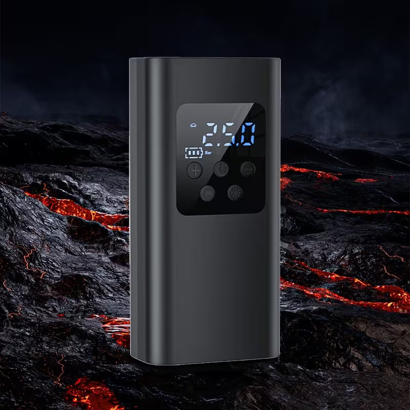 Compresseur d'air portable pour voiture, idéal pour gonfler les pneus.