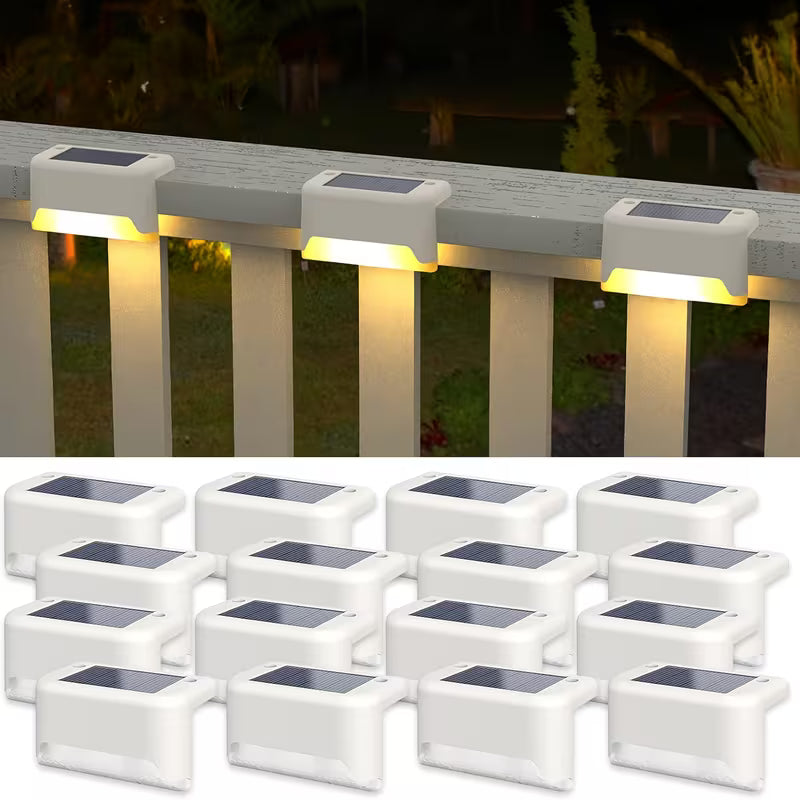 10 pièces de lampes solaires extérieures pour jardin, éclairage pour escalier, terrasse, couloir, murs, balustrade, décoration festive, IP44