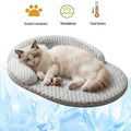 Lit rafraîchissant d'été pour chat, panier respirant pour chien avec oreiller surélevé pour le cou, tapis rond rafraîchissant antidérapant et lavable pour chats et petits chiens