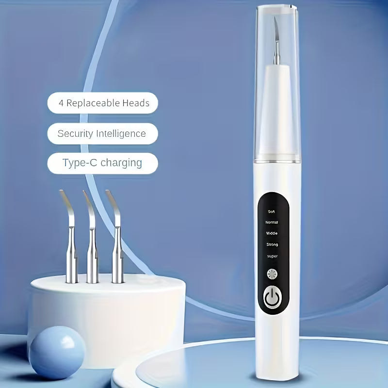 Kit de Détartrage ProClean - Fil Dentaire Électrique avec Lumière LED Réglable à 5 Niveaux, 4 Têtes Remplaçables et Extraction Avancée du Calcul Dental pour une Santé Bucco-Dentaire Améliorée et un Souffle Frais