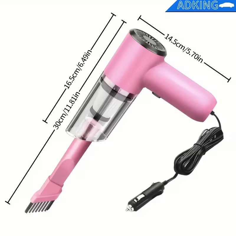 Aspirateur Puissant 12 V avec Design Portable - Idéal pour les Poils d'Animaux, la Poussière et les Miettes - Kit d'Accessoires Inclus