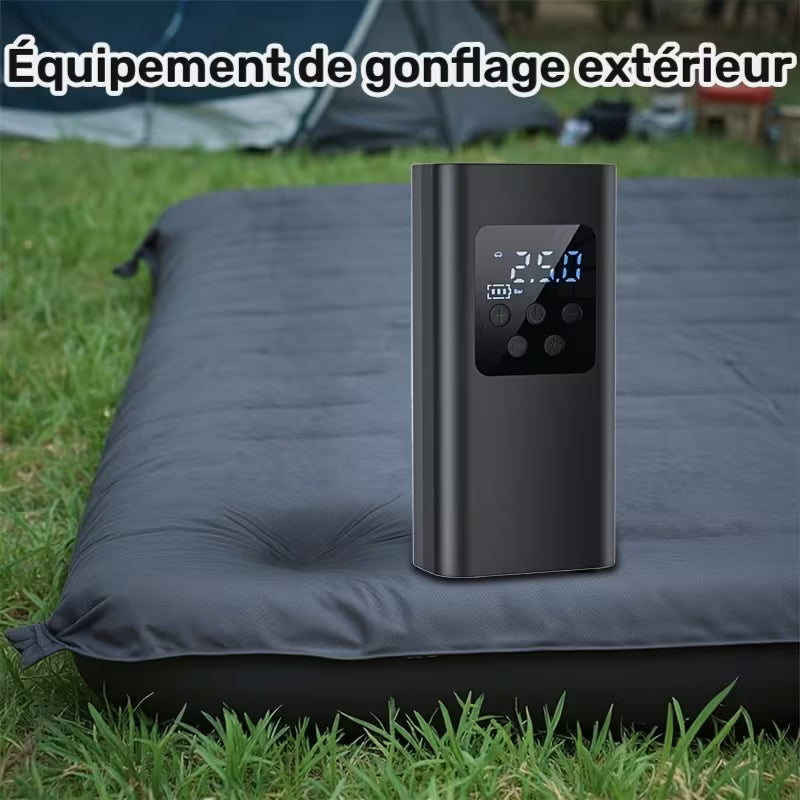 Compresseur d'air portable pour voiture, idéal pour gonfler les pneus.