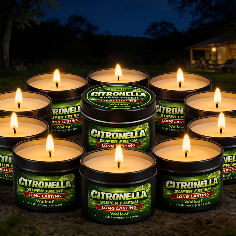 1/4/6 pièces Bougie Parfumée Citronnelle (Citronnelle de Sauge) d'Extérieur