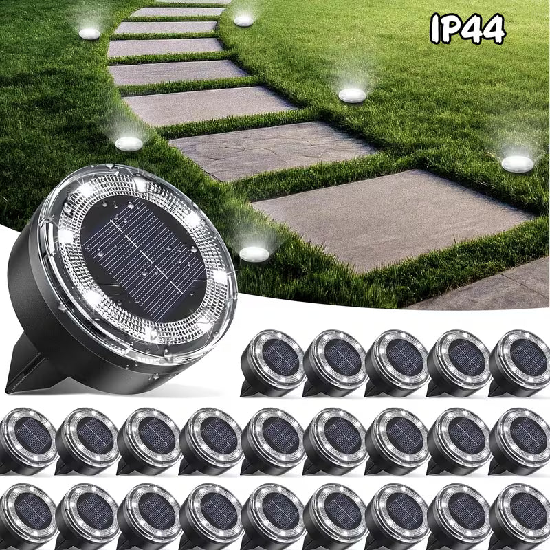 Lampes solaires de sol 56LED 40LED, lot de 7/5 lampes solaires pour statues, lampes décoratives d'extérieur IP44, éclairage paysager plat à LED amélioré, convient aux allées extérieures, jardins, cours et allées
