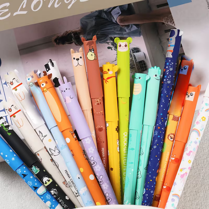 Lot de 20 stylos effaçables en forme d'animaux