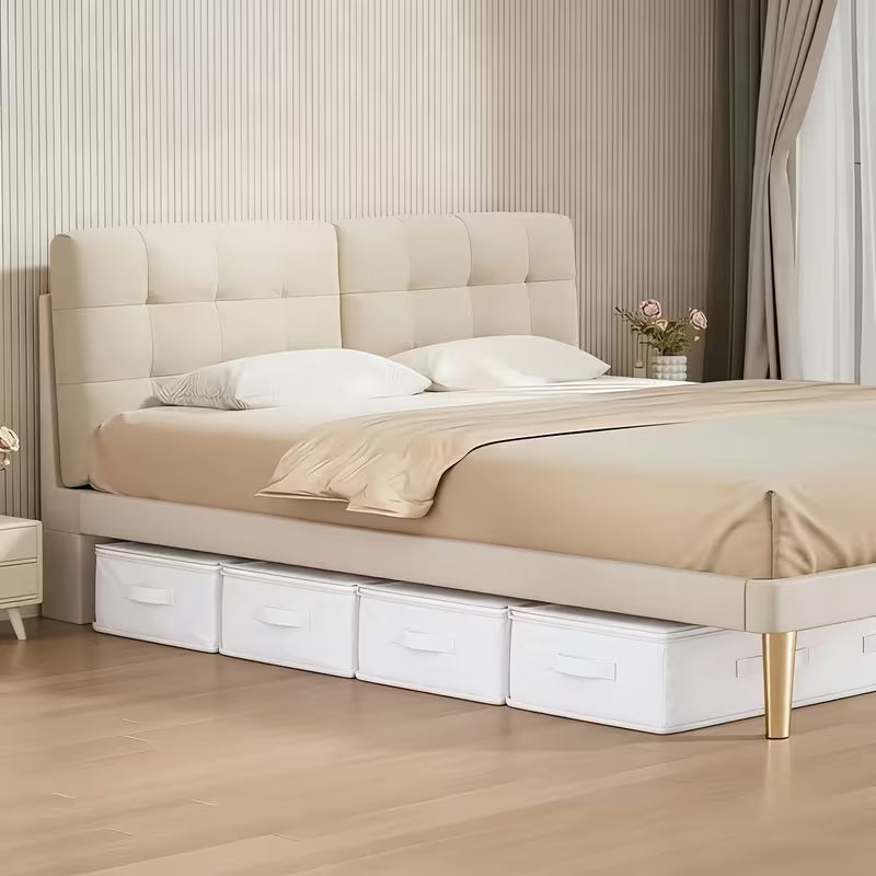 3pcs Organisateur de Placard et Bacs de Rangement Sous-Lit Blancs