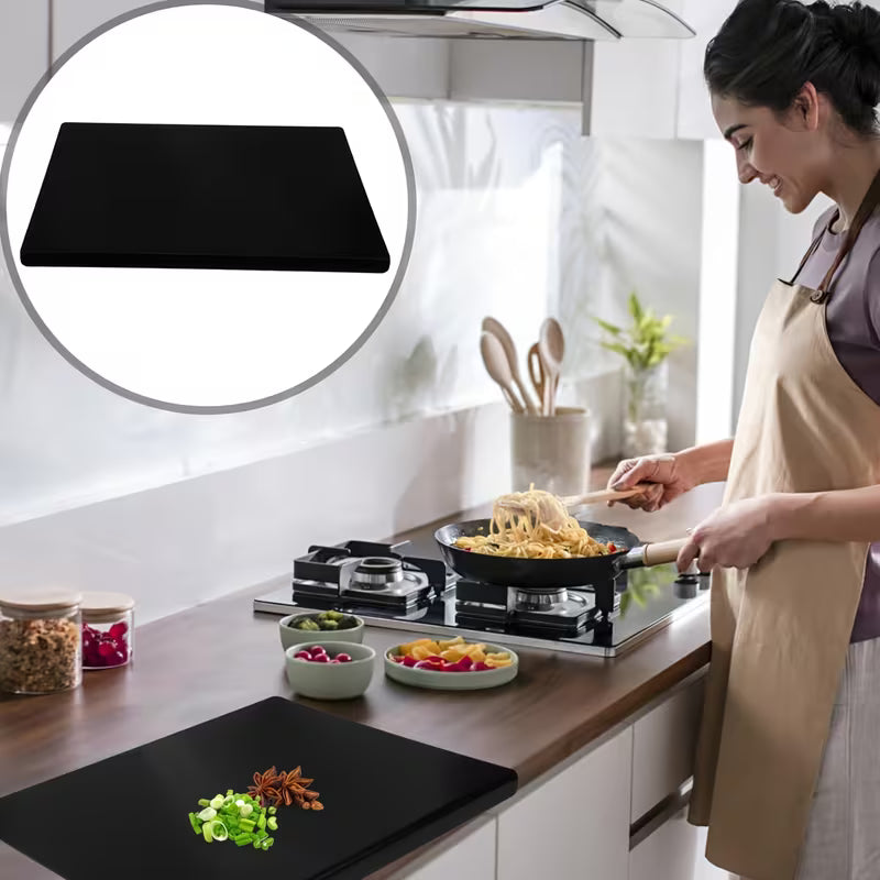 Grande planche à découper noire à haute ténacité avec rebord, planche à découper de comptoir, planche à découper de table pour essentiels de cuisine
