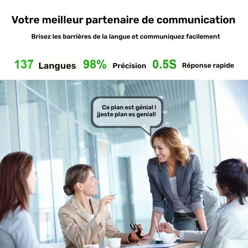 Traducteur de Langue Intelligente 1pc, Traducteur BT Portable pour Voyage Apprentissage Commerce