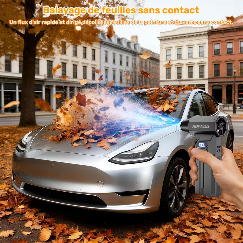 Souffleur Turbo 140000 tr/min – 4 Vitesses, Multi-buses, LED pour Dégivrage Auto, Dépoussiérage Ordinateur, Nettoyage Grill, Camping & Entretien Ventilation Maison, Sans Fil Portable Type-C