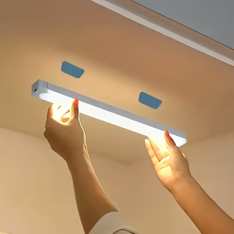 Lot de 3 veilleuses LED à détecteur de mouvement, lumière chaude/blanche, 20 cm/30 cm/50 cm, recharge par USB, magnétique, non perforées, longues, pour la maison et le bureau, cadeau de rentrée scolaire