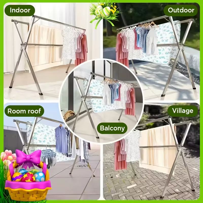 Séchoir à linge | Longueur rétractable et pliable, tailles 160.02cm et 199.9cm, métal durable, autoportant, acier inoxydable robuste, JOYBOS, séchoirs à linge