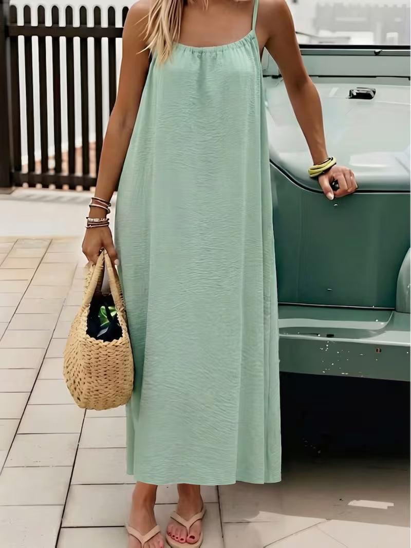 Nouvelle robe jupe longue décontractée dos nu style vacances pour femmes
