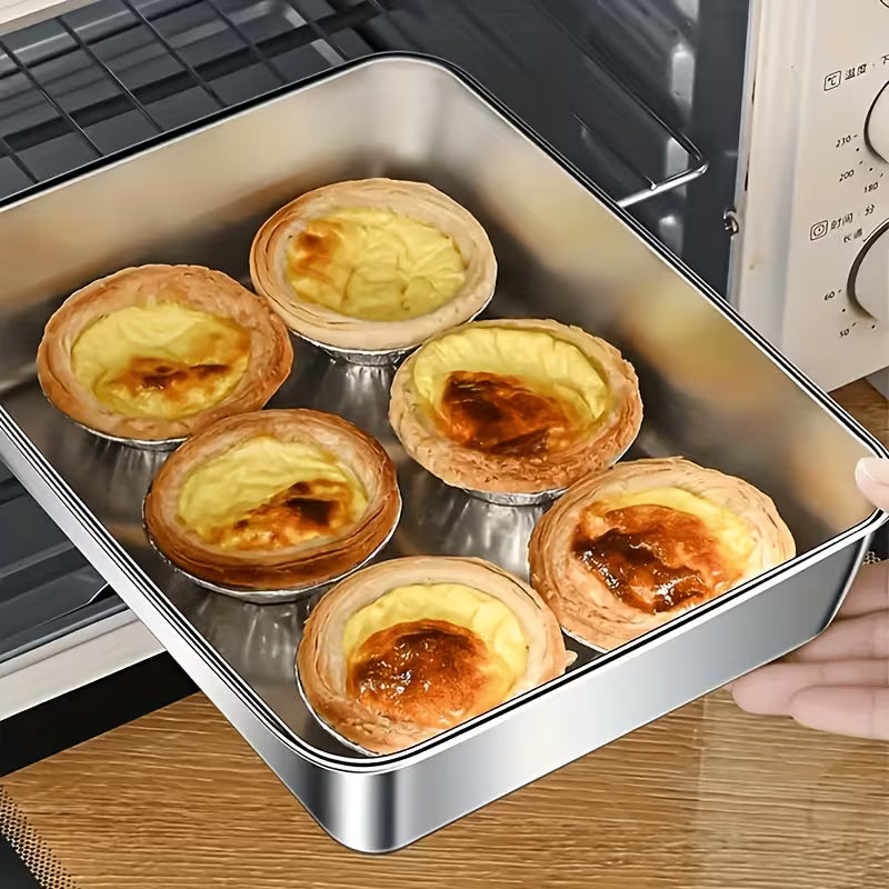 Ensemble de 3 grands récipients de conservation des aliments carrés en acier inoxydable avec couvercle transparent - Anti-fuite