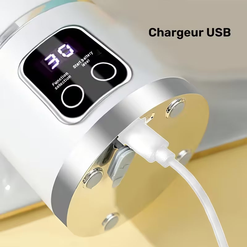 Mixeur et extracteur de jus portable rechargeable par USB - Facile à nettoyer - Capacité de 300 ml à 500 ml (10,14 oz à 16,91 oz)