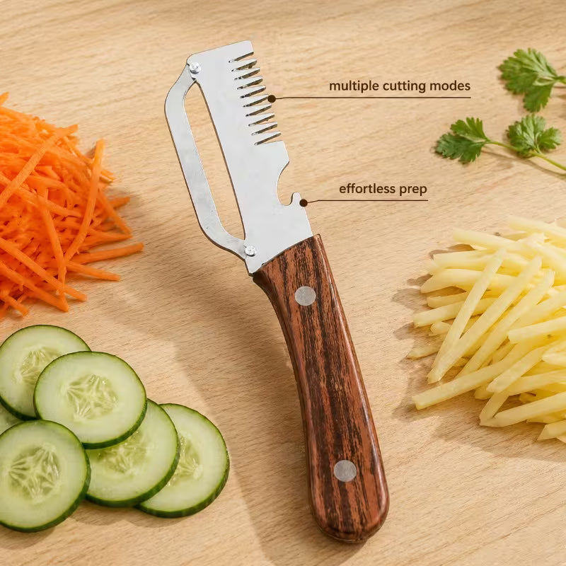 Lot de 2 épluche-légumes et décapsuleurs multifonctionnels en acier inoxydable - Outil de cuisine pratique et peu fatigant, convient à divers légumes et fruits, couteaux à éplucher