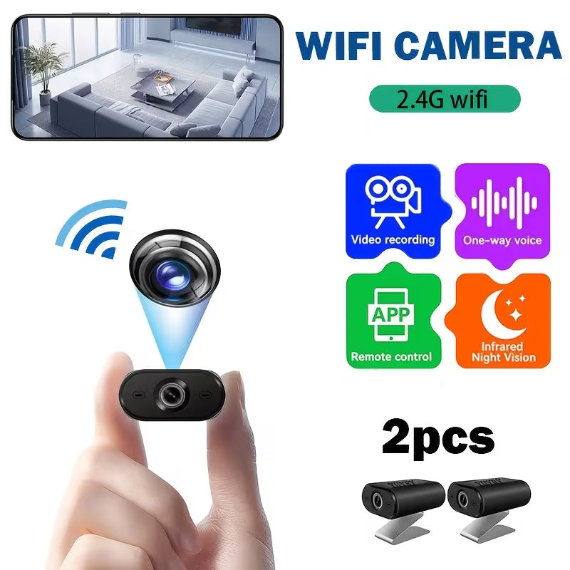 ("Paquet de 2) Caméra de surveillance Wifi sans fil intelligente, Wi-Fi 2.4G