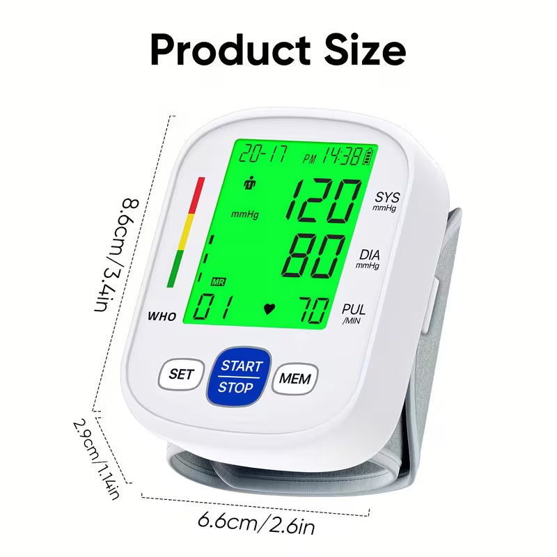 Tensiomètre de poignet BSX322, mode double utilisateur automatique portable pour usage domestique, 99 mémoires de mesures, écran rétroéclairage couleur IP22 et lecture rapide en un clic