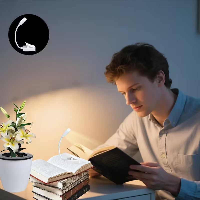 Lampe de lecture LED blanche à clip avec trois températures de couleur