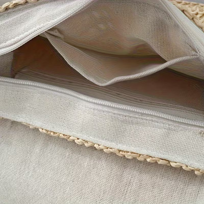 Sac Messager Vintage Petit 2024, Sac Bandoulière Tressé en Paille, Sac Femme Tressé Vintage, Sac de Plage Été