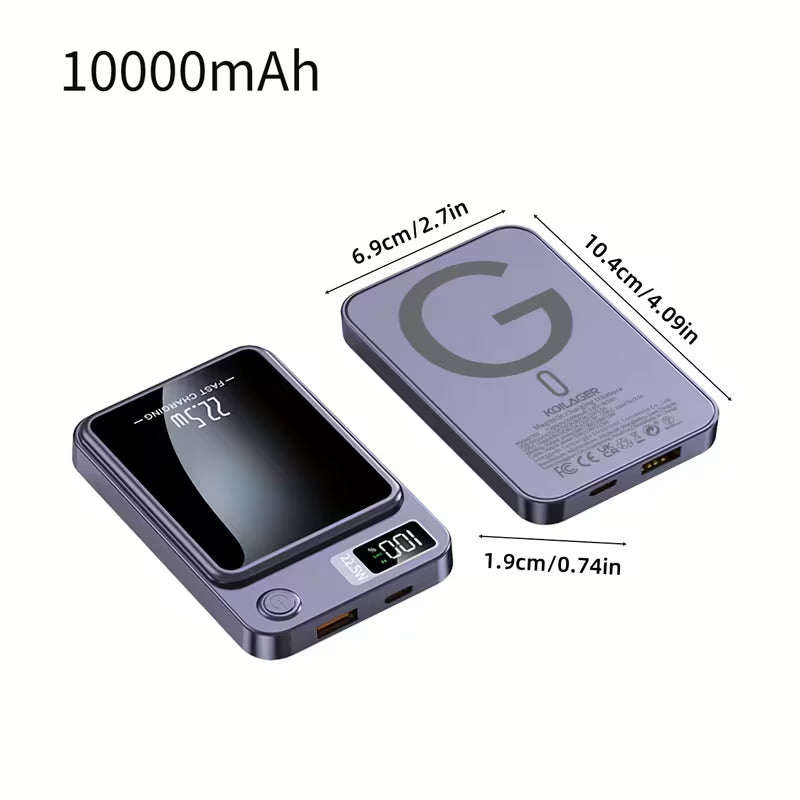 Nouvelle batterie externe magnétique sans fil ultra puissante portable de 10000 mAh avec charge rapide 22.5W/PD20