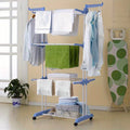 Étendoir à linge pliable 4 niveaux avec roulettes, à linge peu encombrante avec 6 ailes pliantes et 2 bras latéraux rotatifs pour une utilisation intérieure et extérieure, étendoirs
