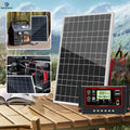 WEIHAOXI 1pc Kit de Panneau Solaire pour VR, Contrôleur 60A en Option, Interface de Sortie 12V DC, pour Alimentation Portable, Camping, Randonnée, Camping-cars, Bateaux, Téléphones Mobiles, Lampadaires, Etc.