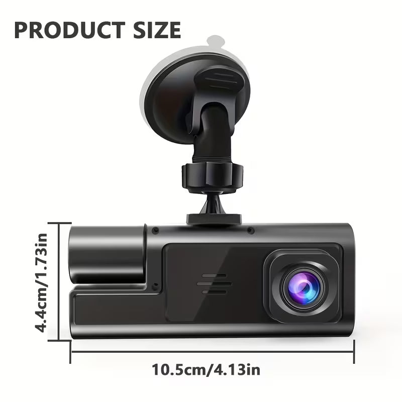 Caméra de tableau de bord 1080P HD avec angle large de 170°, vision nocturne, enregistrement en boucle, capteur G, surveillance de stationnement 24H, batterie rechargeable 5V, contrôle par bouton-poussoir