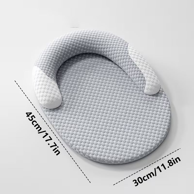 Lit rafraîchissant d'été pour chat, panier respirant pour chien avec oreiller surélevé pour le cou, tapis rond rafraîchissant antidérapant et lavable pour chats et petits chiens